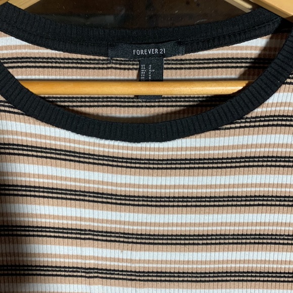 Forever, 21 mini dress, size small, beige, white, and brown striped. - Picture 2 of 2